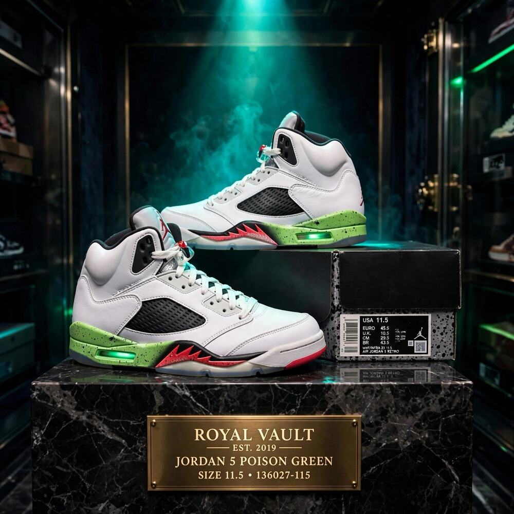 Size 11.5 - Air Jordan 5 Retro Pro Stars Poison green OG BOX 136027-115
